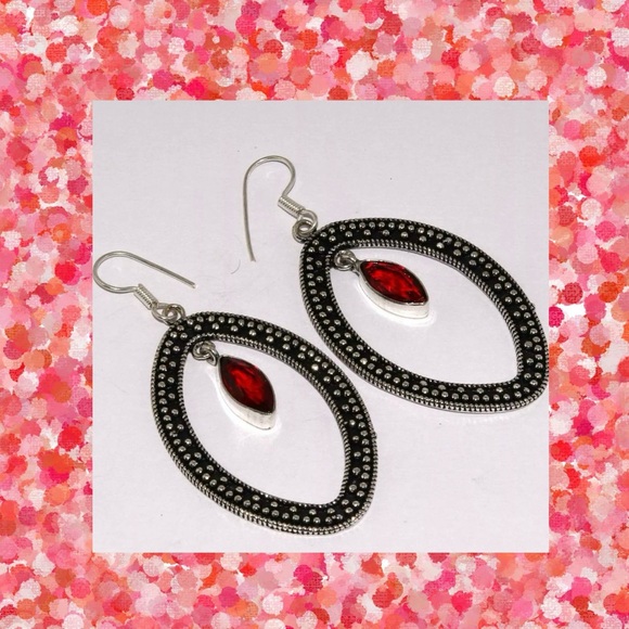 Garnet  Earrings - Picture 1 of 1